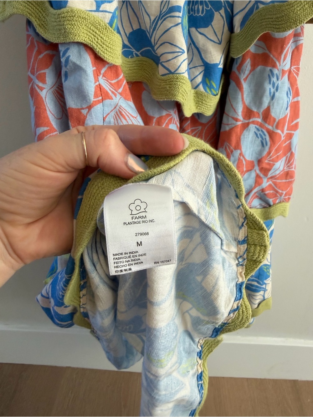Anthropologie FARM Rio Linen Blend Tiered Ric Rac Midi Dress - Picture 8 of 8